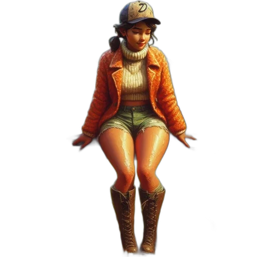 jacket, hat, staff, concept art transparent PNG cut-out