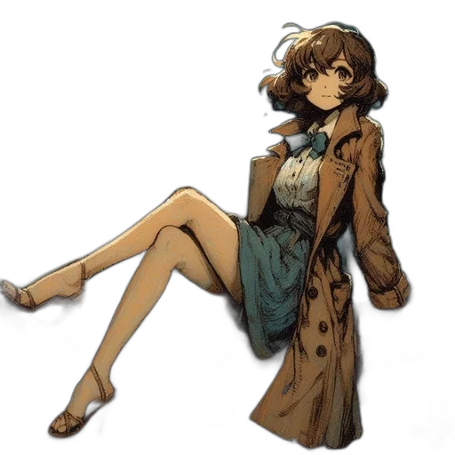 dress, staff, jacket, weapon transparent PNG cut-out