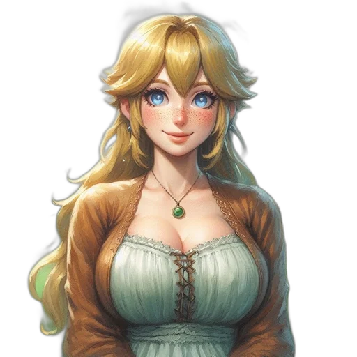 dress, crown, face, staff transparent PNG cut-out