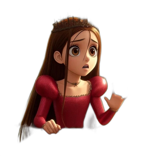 hair, dress, face, staff transparent PNG cut-out