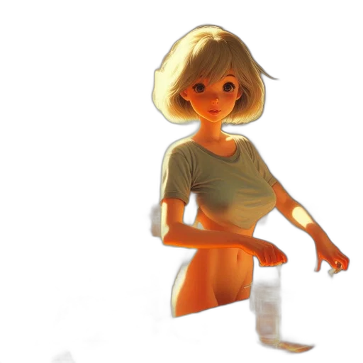 dress, robot, staff, creature transparent PNG cut-out