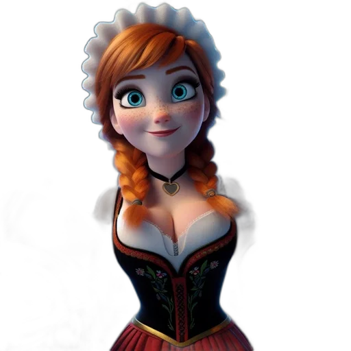 dress, crown, face, staff transparent PNG cut-out