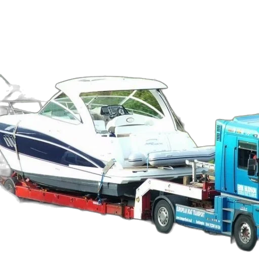 boat, being, transported, back transparent PNG cut-out