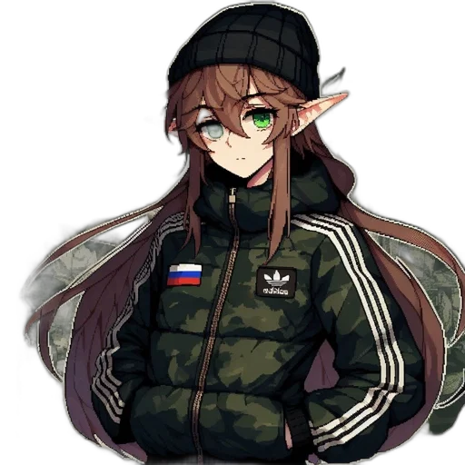 jacket, hat, weapon, staff transparent PNG cut-out