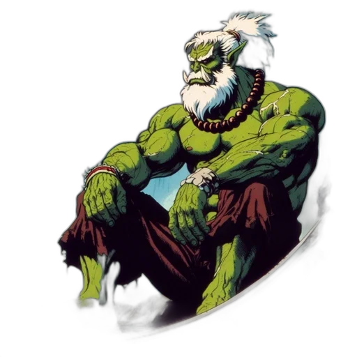 creature, animal, staff, comic book art transparent PNG cut-out