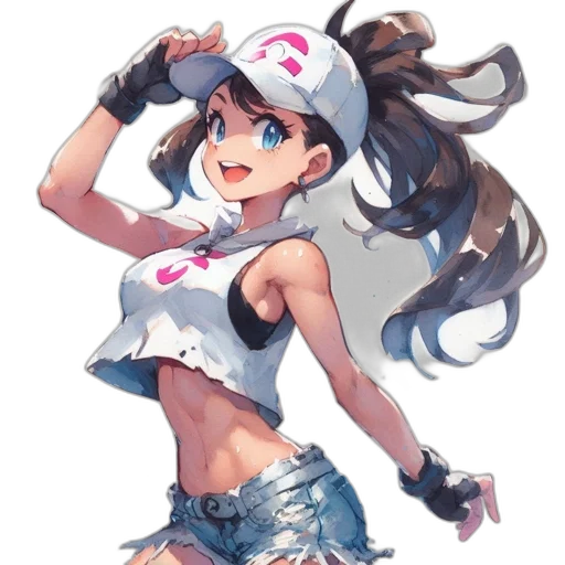 hat, staff, dress, anime transparent PNG cut-out