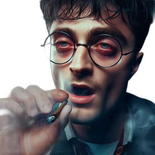 face, jacket, staff, photorealistic transparent PNG cut-out