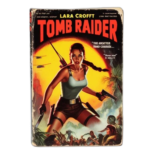 comic book art, concept art, lara, croft transparent PNG cut-out