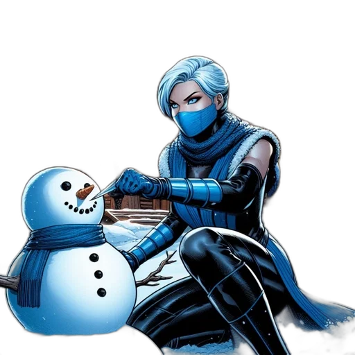 comic book art, concept art, snow, blue transparent PNG cut-out
