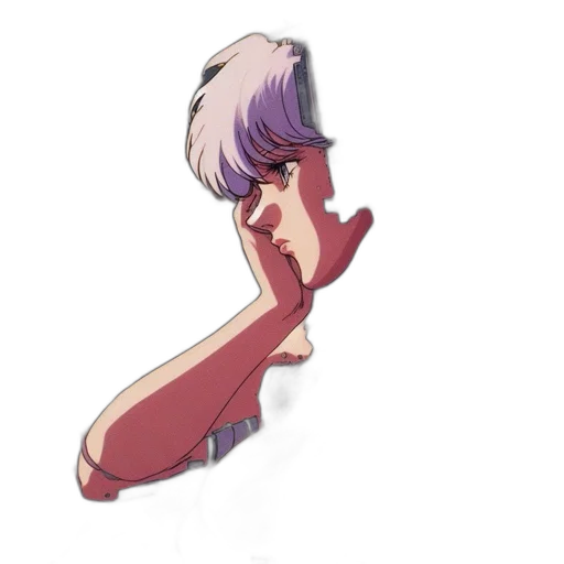 hair, face, weapon, staff transparent PNG cut-out