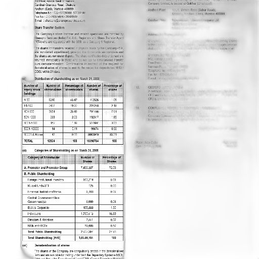 document, various, sections, including transparent PNG cut-out