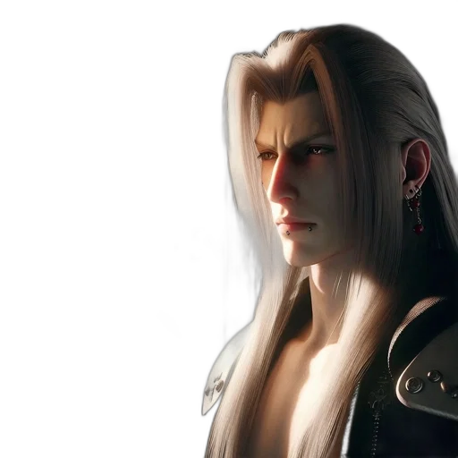 face, hair, sword, dragon transparent PNG cut-out