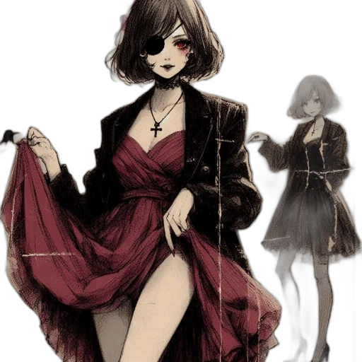 dress, staff, mask, jewelry transparent PNG cut-out