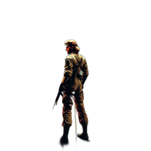 staff, weapon, jacket, hat transparent PNG cut-out