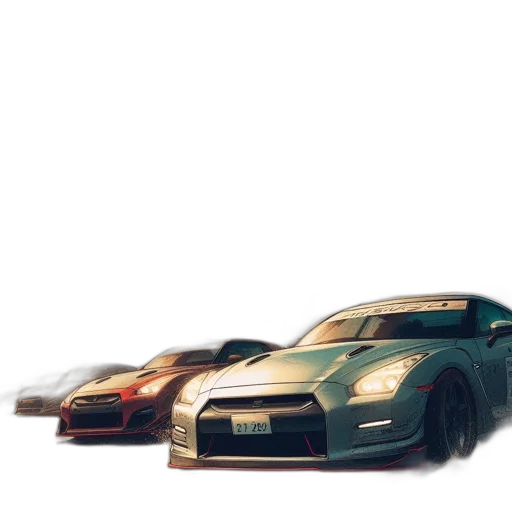 car, weapon, 3d render, photorealistic transparent PNG cut-out