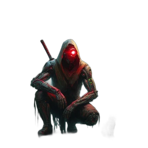 robot, creature, mask, weapon transparent PNG cut-out