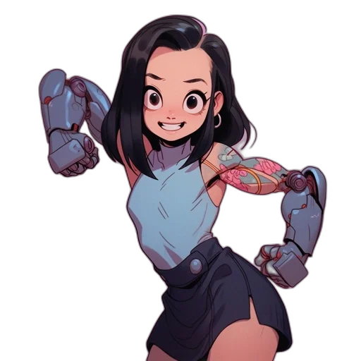 robot, weapon, staff, dress transparent PNG cut-out