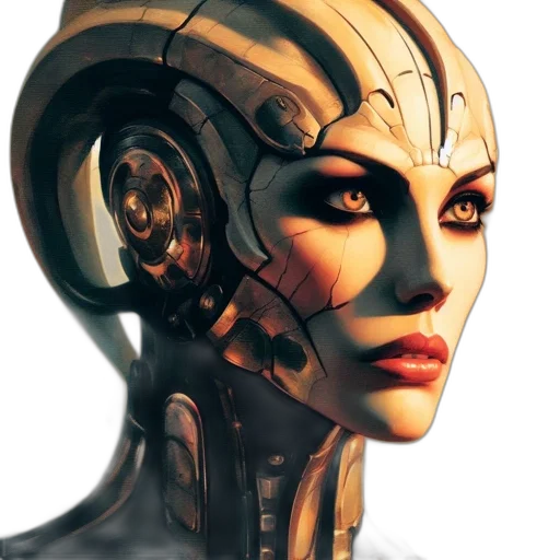 robot, face, mask, concept art transparent PNG cut-out