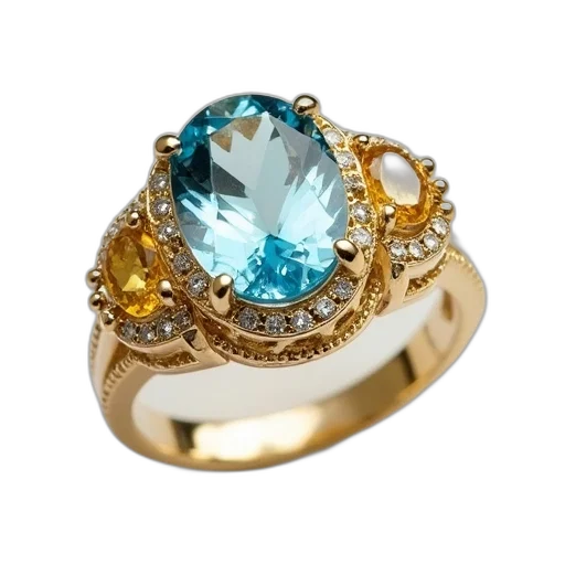 jewelry, crown, 3d render, blue transparent PNG cut-out