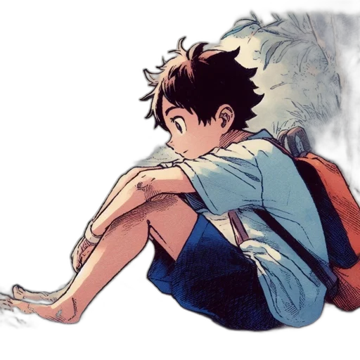 creature, jacket, anime, watercolor transparent PNG cut-out