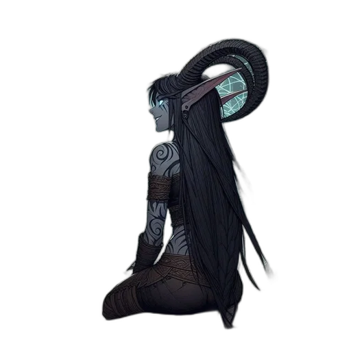 hair, shoes, mask, staff transparent PNG cut-out