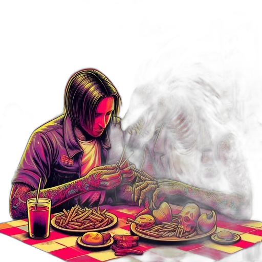 food, jacket, comic book art, concept art transparent PNG cut-out