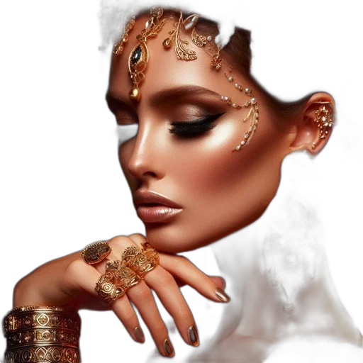 jewelry, crown, face, photorealistic transparent PNG cut-out