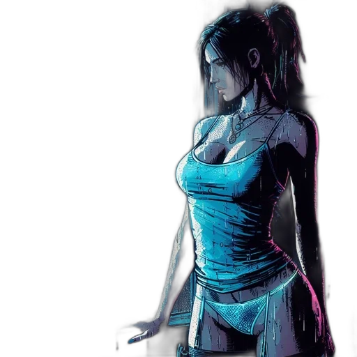 dress, robot, comic book art, concept art transparent PNG cut-out