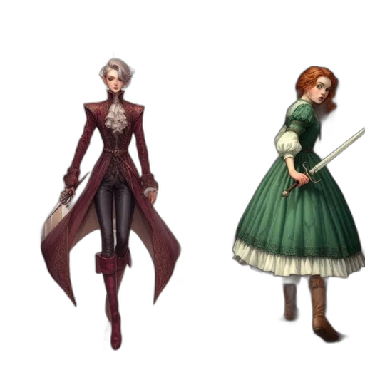 dress, staff, concept art, fantasy art transparent PNG cut-out