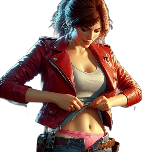 jacket, weapon, concept art, photorealistic transparent PNG cut-out