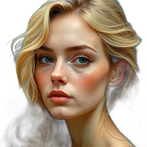 face, crown, hair, jewelry transparent PNG cut-out