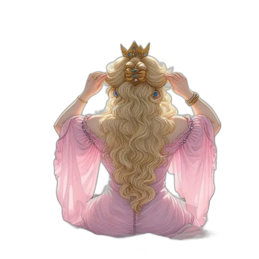 crown, dress, hair, dragon transparent PNG cut-out