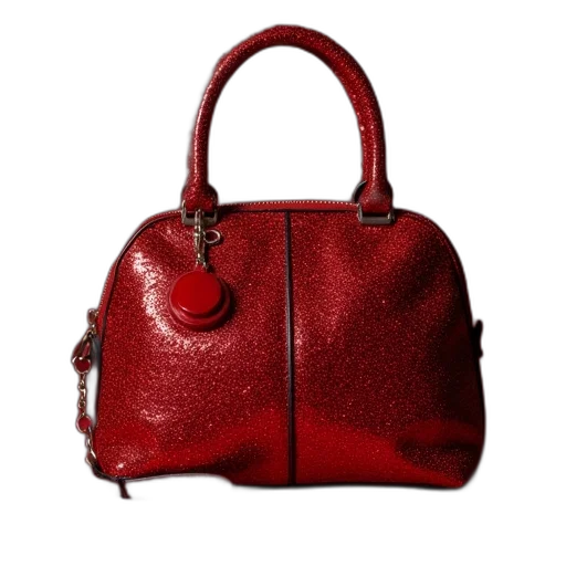 photorealistic, red, glitter, purse transparent PNG cut-out