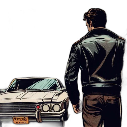 car, jacket, comic book art, concept art transparent PNG cut-out