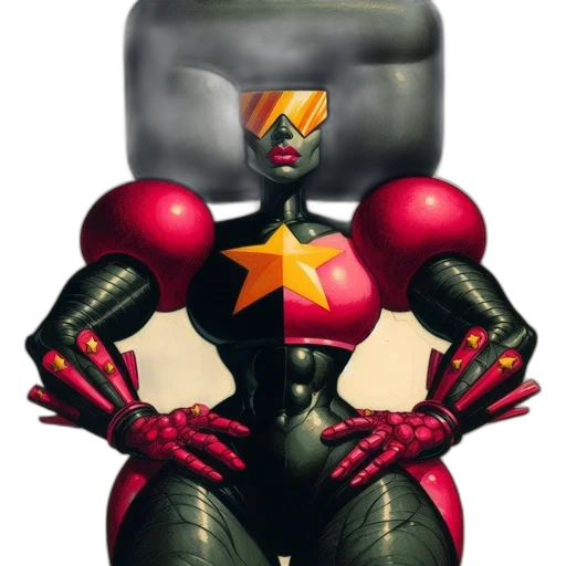 robot, mask, crown, weapon transparent PNG cut-out