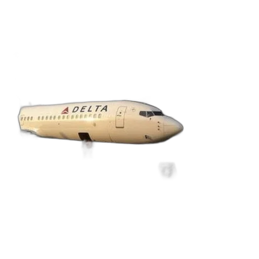 3d render, photorealistic, delta, airplane transparent PNG cut-out