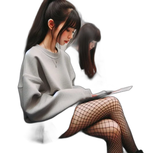 dress, hair, jacket, robot transparent PNG cut-out