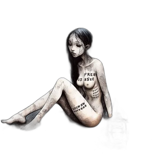 dress, face, concept art, photorealistic transparent PNG cut-out