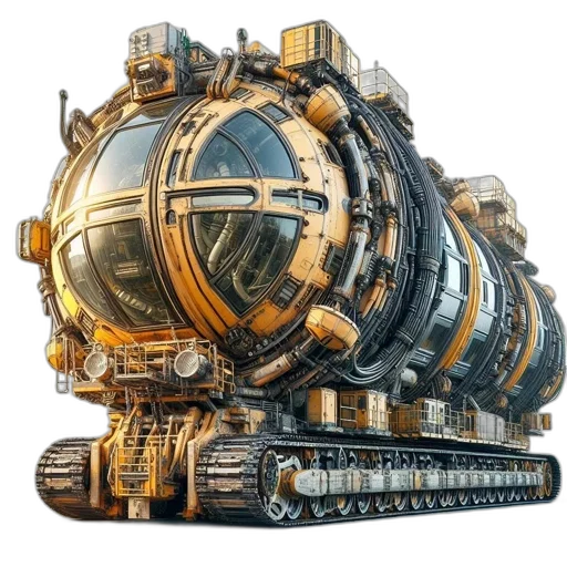 robot, weapon, concept art, 3d render transparent PNG cut-out