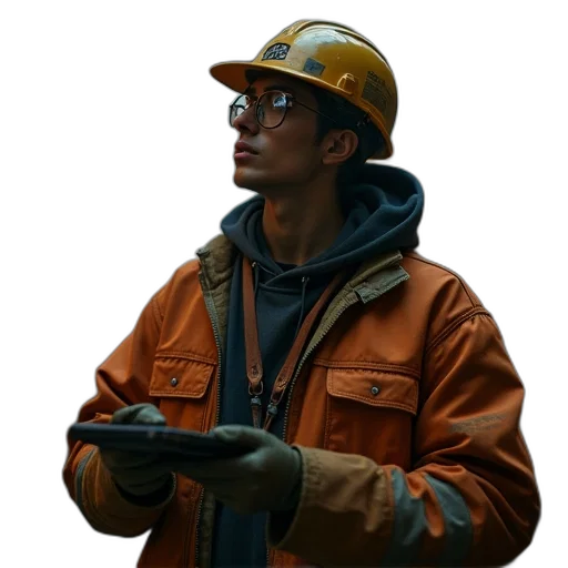 staff, jacket, hat, weapon transparent PNG cut-out