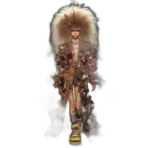 staff, jacket, hat, hair transparent PNG cut-out