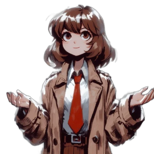 jacket, staff, face, creature transparent PNG cut-out