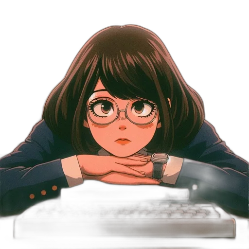 face, robot, jacket, staff transparent PNG cut-out
