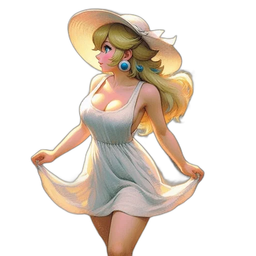 dress, hat, concept art, fantasy art transparent PNG cut-out