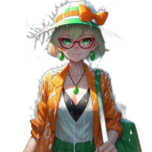 hat, staff, jacket, dress transparent PNG cut-out