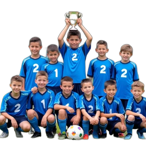 group, young, soccer, players transparent PNG cut-out