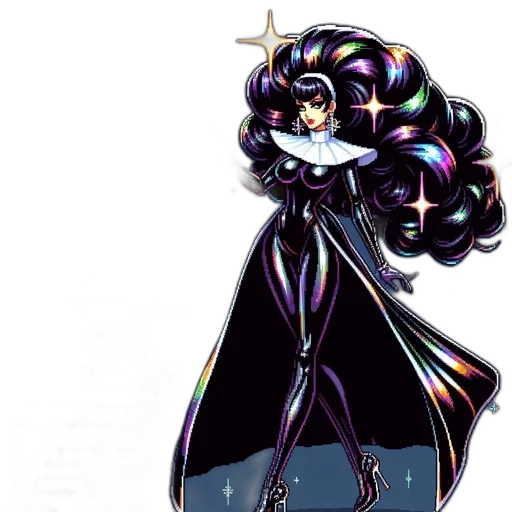 dress, crown, staff, hair transparent PNG cut-out