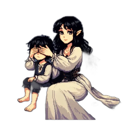 pixel art, concept art, watercolor, anime transparent PNG cut-out