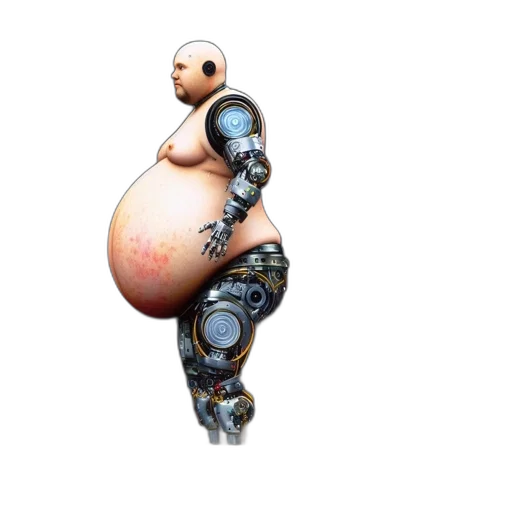 robot, concept art, cyberpunk, pixel art transparent PNG cut-out