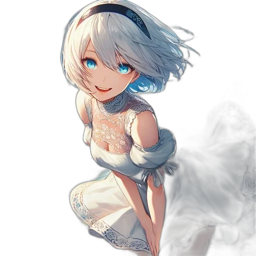 dress, face, robot, staff transparent PNG cut-out